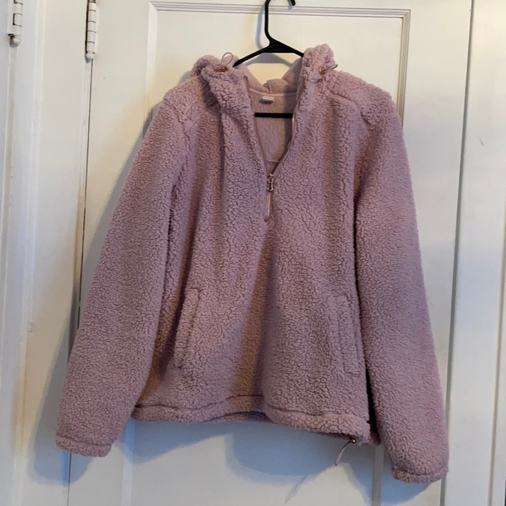 Old Navy Teddy Fleece Quarter Zip Pullover